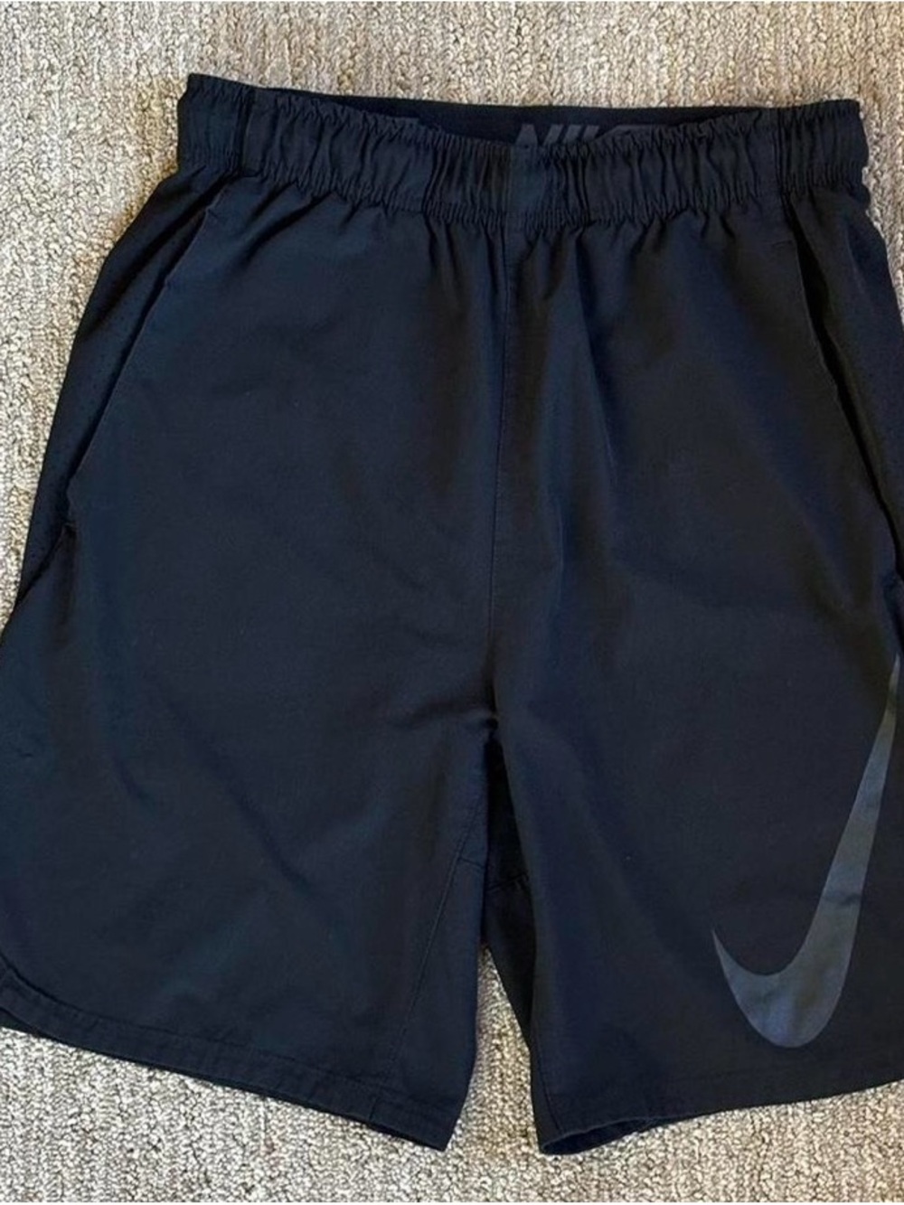 Nike Black Kids Athletic Shorts with Swoosh